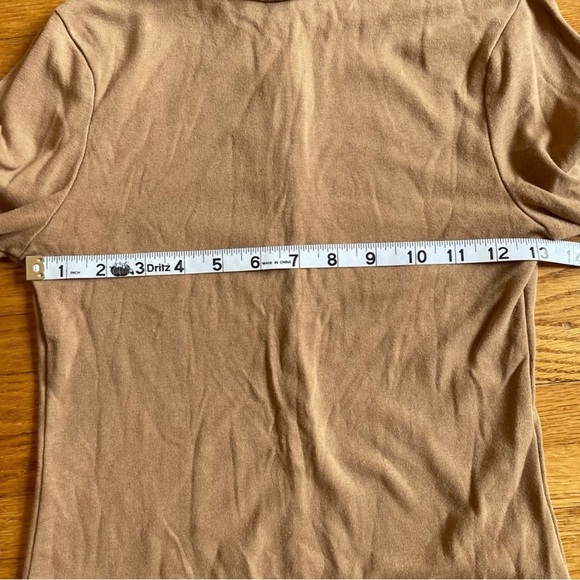 Forever 21 Women’s Tan Long Sleeve Mock Neck Mini Bodycon Dress Medium - Picture 6 of 10
